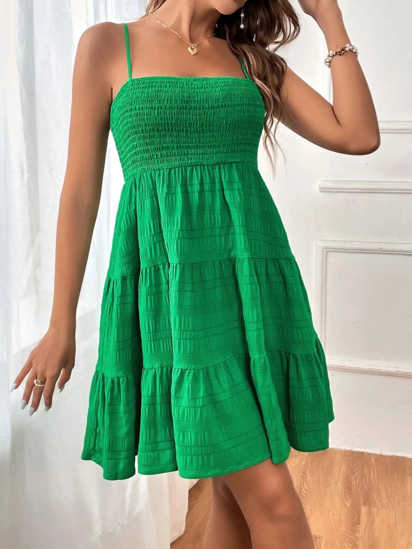 Casual Vacation Ruffle Dress