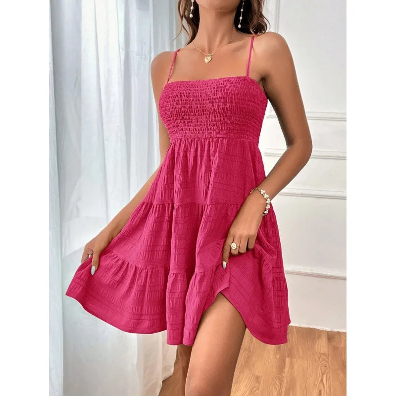 Casual Vacation Ruffle Dress