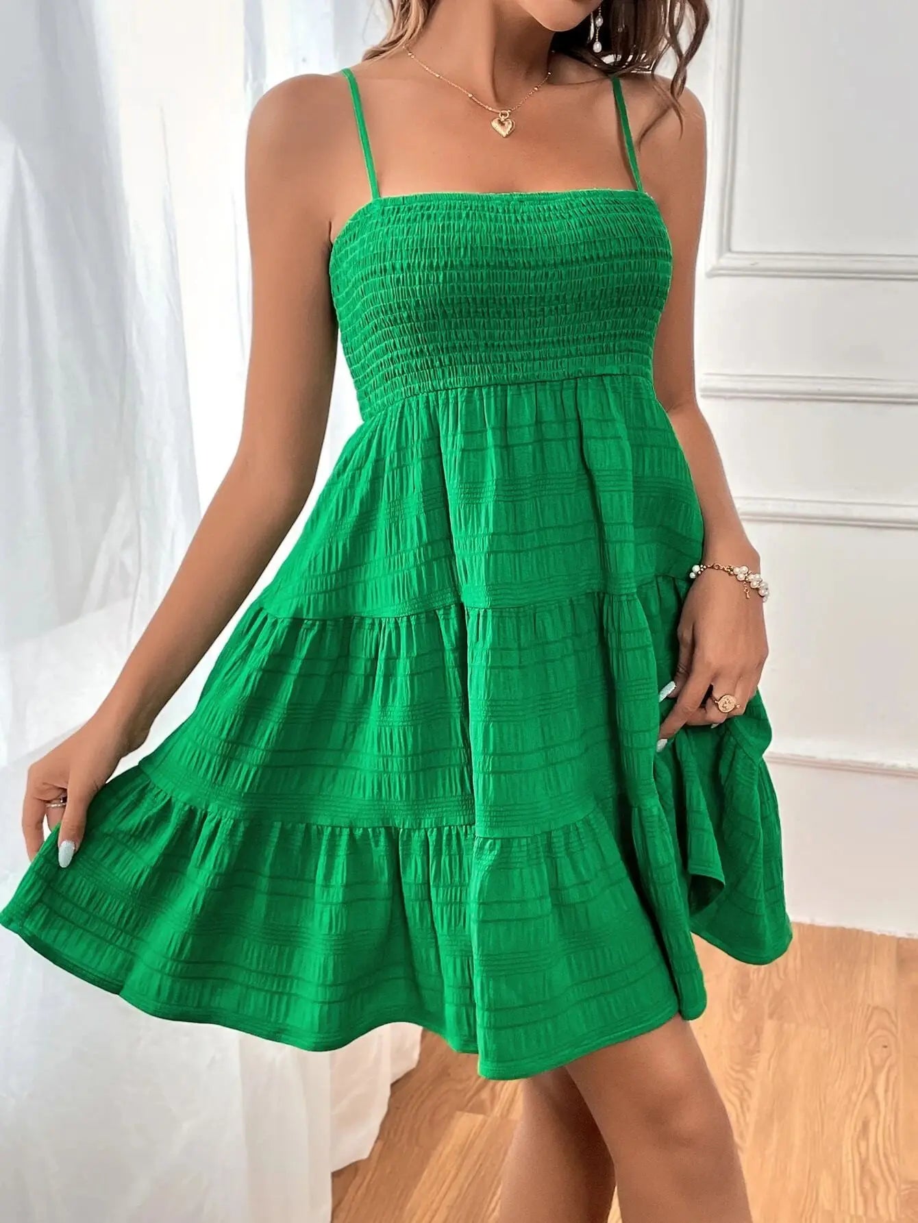 Casual Vacation Ruffle Dress