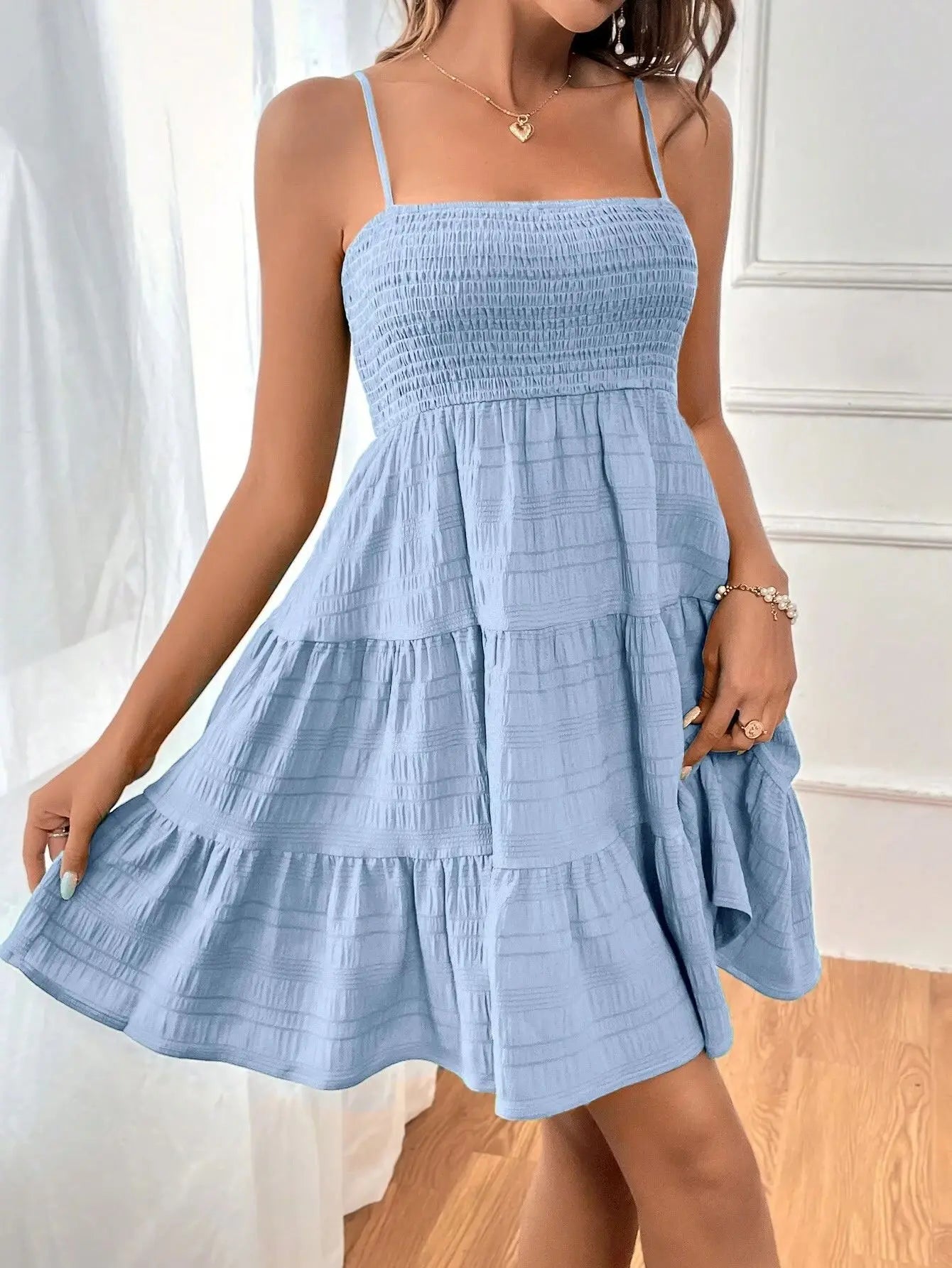 Casual Vacation Ruffle Dress