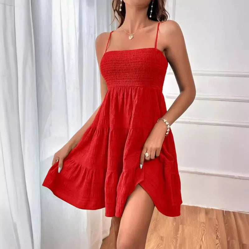 Casual Vacation Ruffle Dress