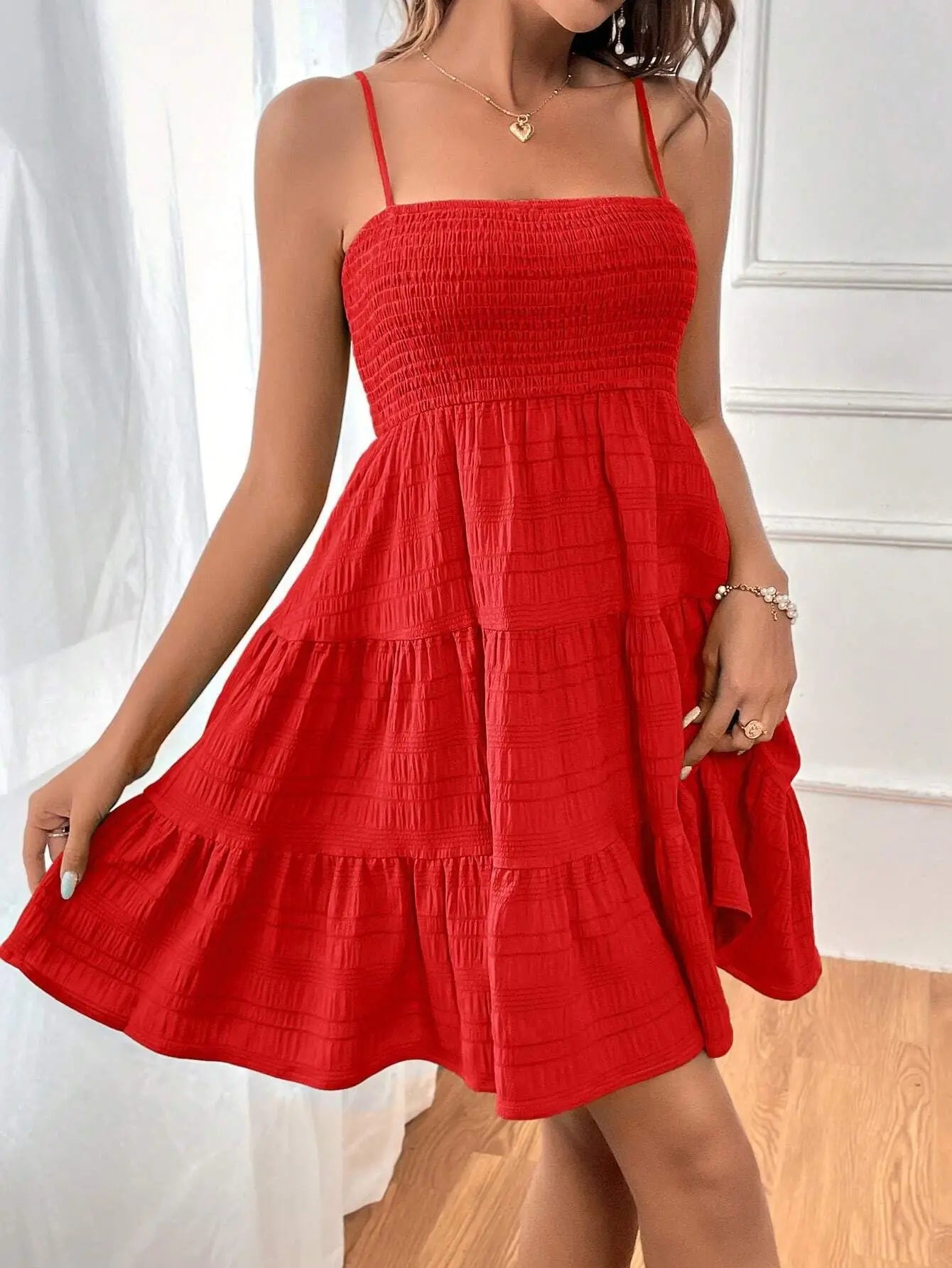 Casual Vacation Ruffle Dress