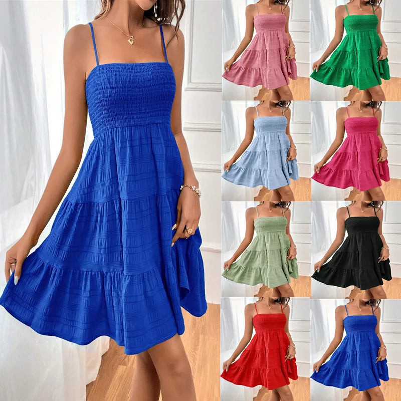 Casual Vacation Ruffle Dress