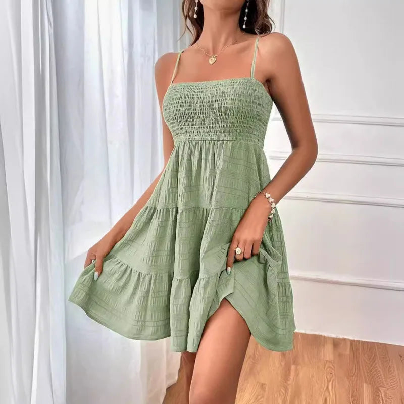Casual Vacation Ruffle Dress